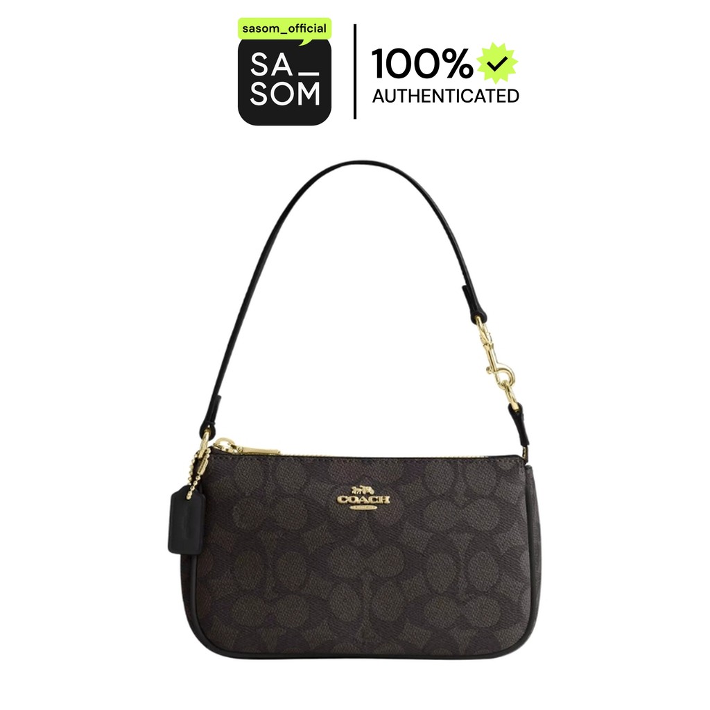 Coach Nolita 19 In Signature Canvas With Gold Hardware Black | ของแท้ ตรวจสอบโดย SASOM