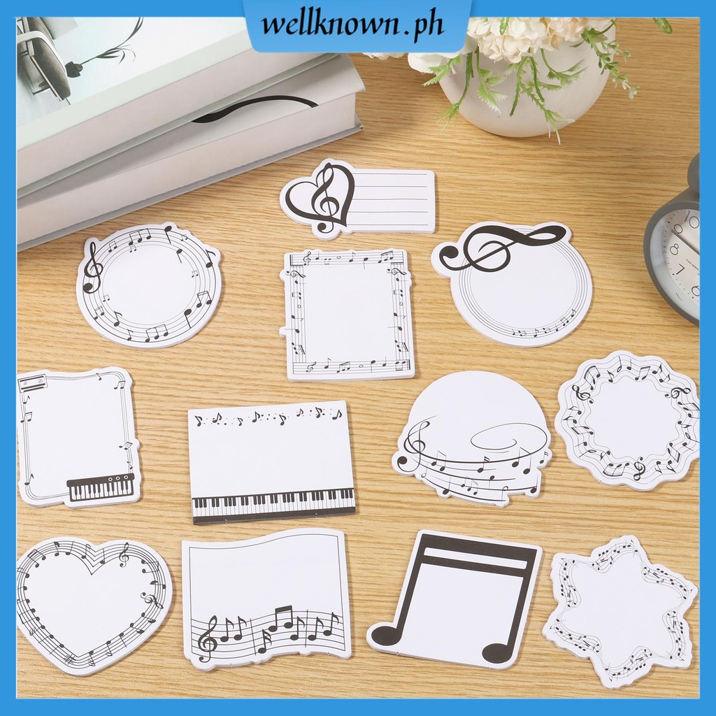 4Pack กระดาษเพลง Themed Notepad Easy to Peel Self กาวเขียน Notepad สําหรับ Home Office SHOPSKC7276