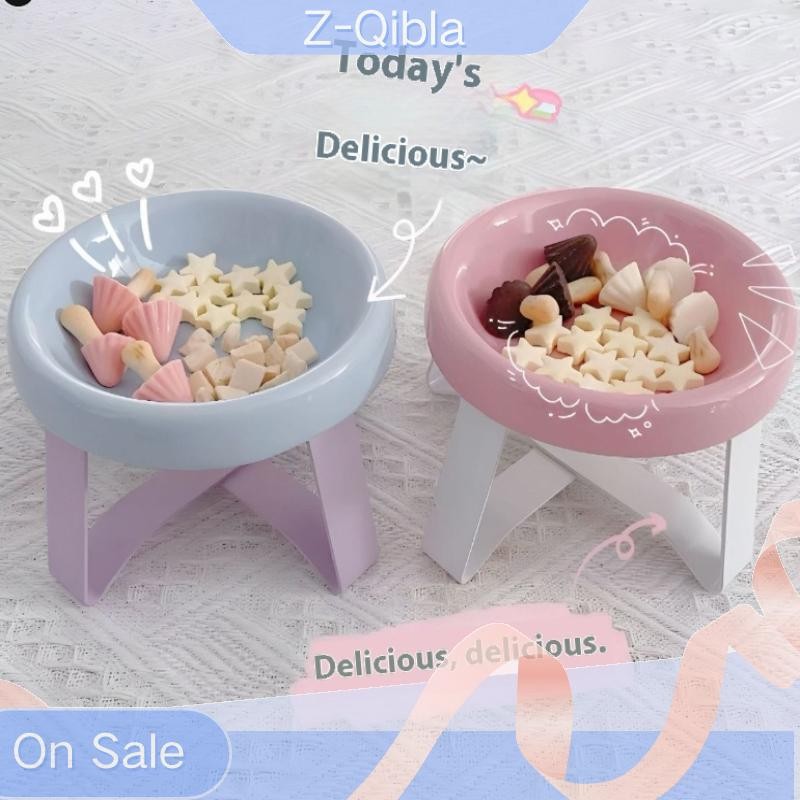 [Z-Qibla-t] ใหม่ป้องกันกระดูกสันหลังชามสัตว์เลี้ยงสูงฟุตคอป้องกันชามแมวพร้อมขาตั้งชามอาหารสัตว์เลี้ย