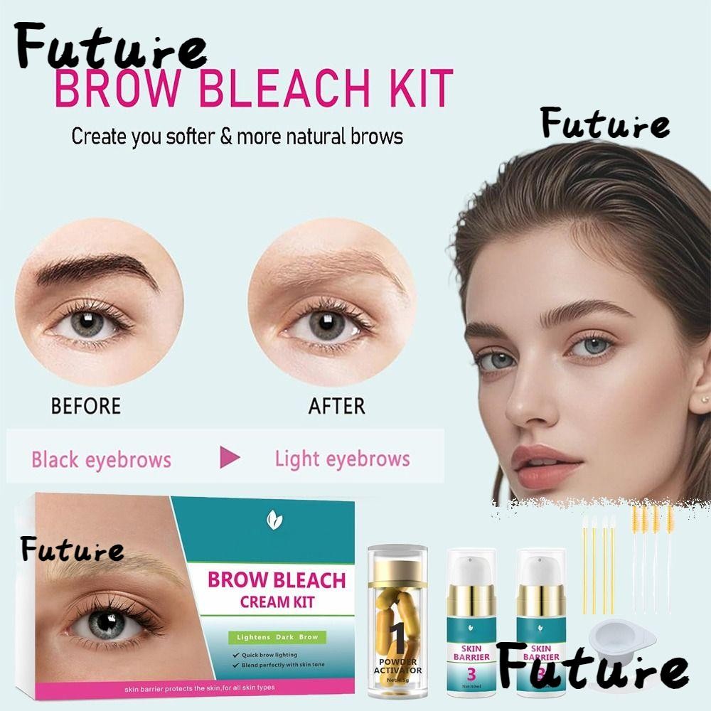 FUTURE Brow Bleach Kit, Quick 5 Applications Brow Lightening Kit, Hot ใช้งานง่ายไม่มีหยด Eyebrow Ble