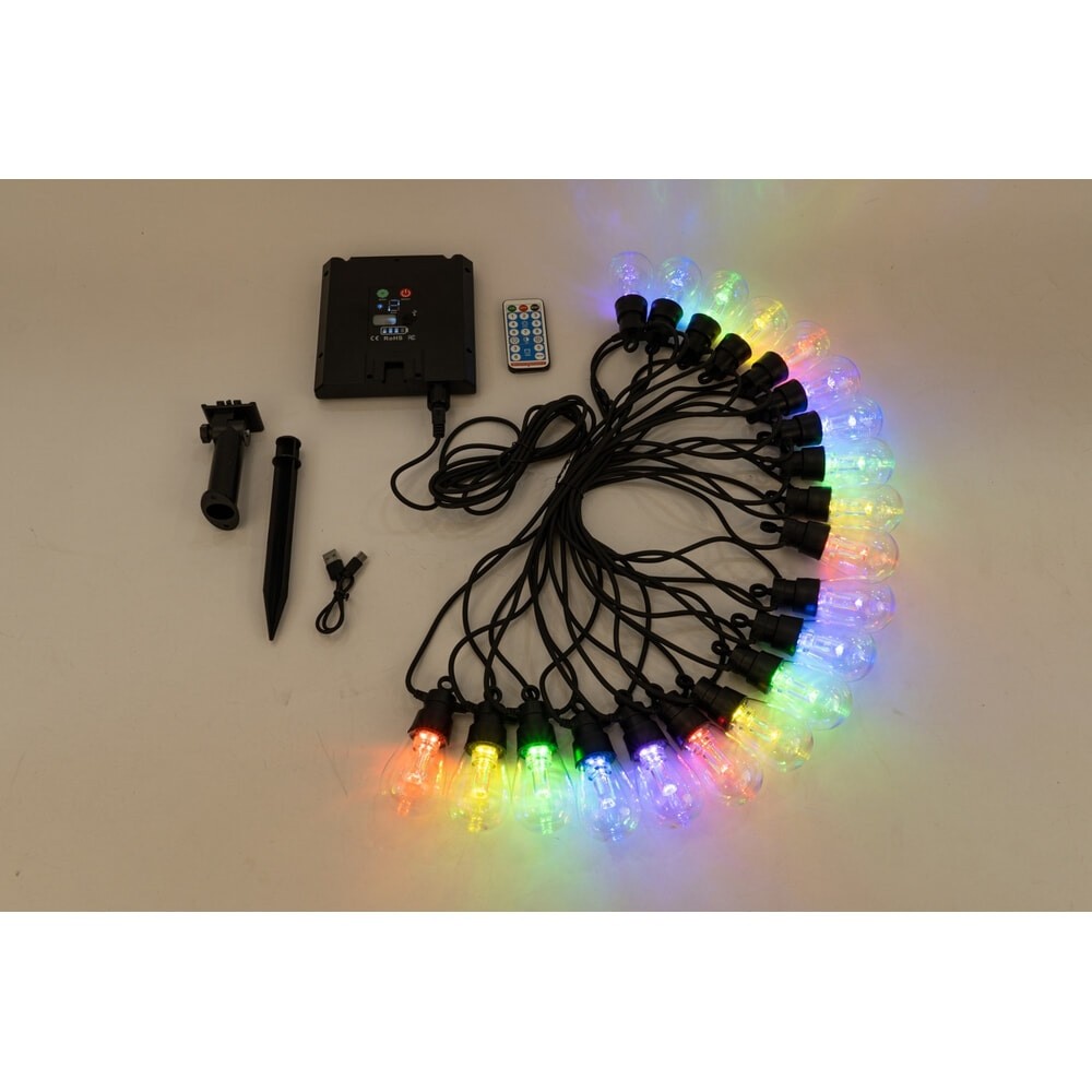 LOCAL789 EILON ไฟระย้าตกแต่งเทศกาล โซลาร์เซลล์ 20 หลอด ยาว 10เมตร 20W รุ่น ETDC-10M20D-DGRGB แสง RGB