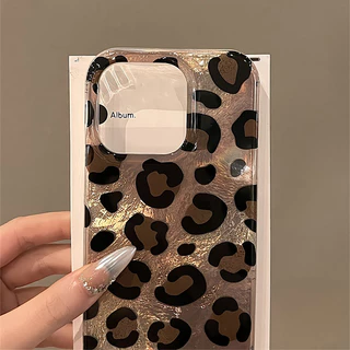 Retro เสือดาวพิมพ์ Vortex รูปแบบเคสโทรศัพท์ใสสําหรับ iPhone 16 17 Pro Max 15 14 13 12 11 XS XR X ฝาครอบ