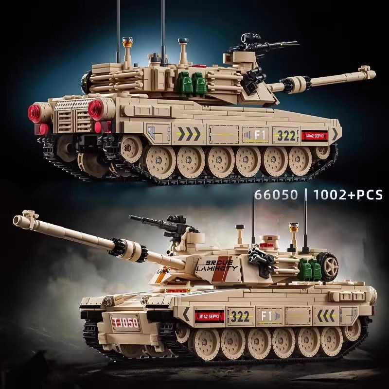 Hyundai ทหาร M1A2 รถถังหลัก Abrams X รถหุ้มเกราะหนัก M60 Infantry ประกอบบล็อกตัวต่อจีน