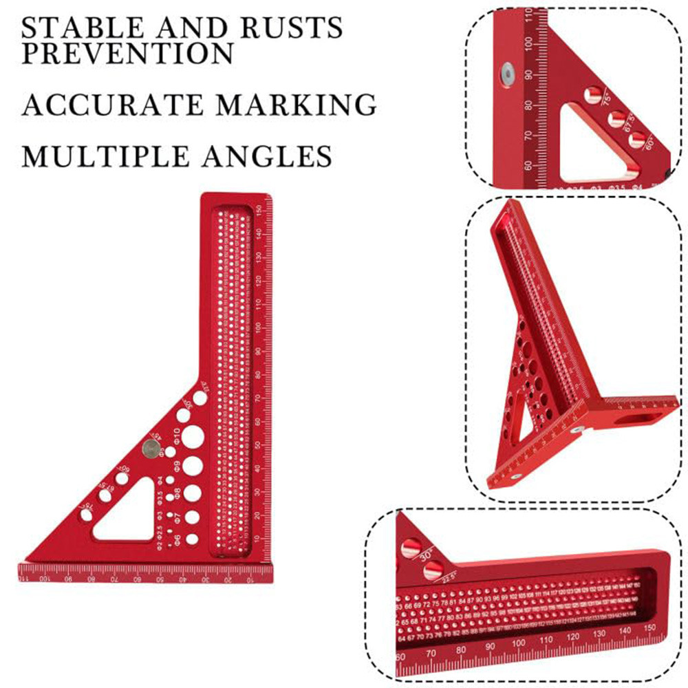 3D Multi-Angle Measuring Ruler - Precision Woodworking Square Protractor Miter Triangle Ruler Woodwo