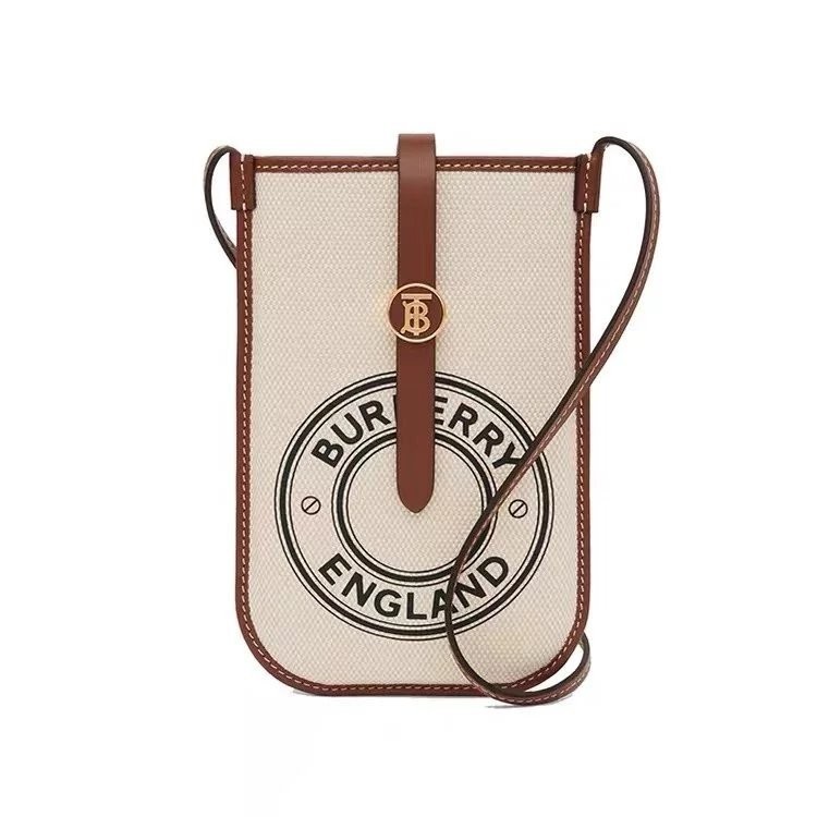 Burberry Burberry Burberry เคสโทรศัพท์โลโก้ผ้าใบกระเป๋าโทรศัพท์เคสป้องกันสายคล้องไหล่กระเป๋า Messeng