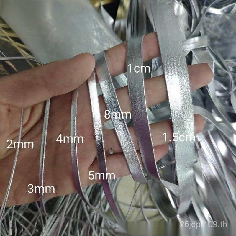 หนัง Faux Gold 8mm3mm5mm Silver Pressed Strip Roll หนัง 1cm2cm4cmPUpu หนังขอบแถบหนัง Z1YC