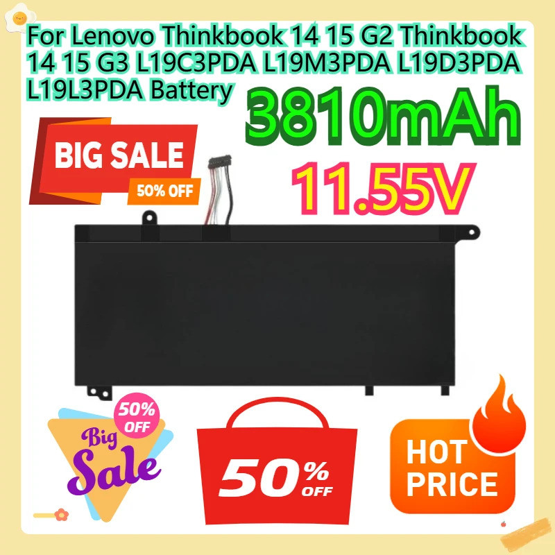 สําหรับ Lenovo Thinkbook 14 15 G2 Thinkbook 14 15 G3 L19C3PDA L19M3PDA L19D3PDA L19L3PDA แบตเตอรี่