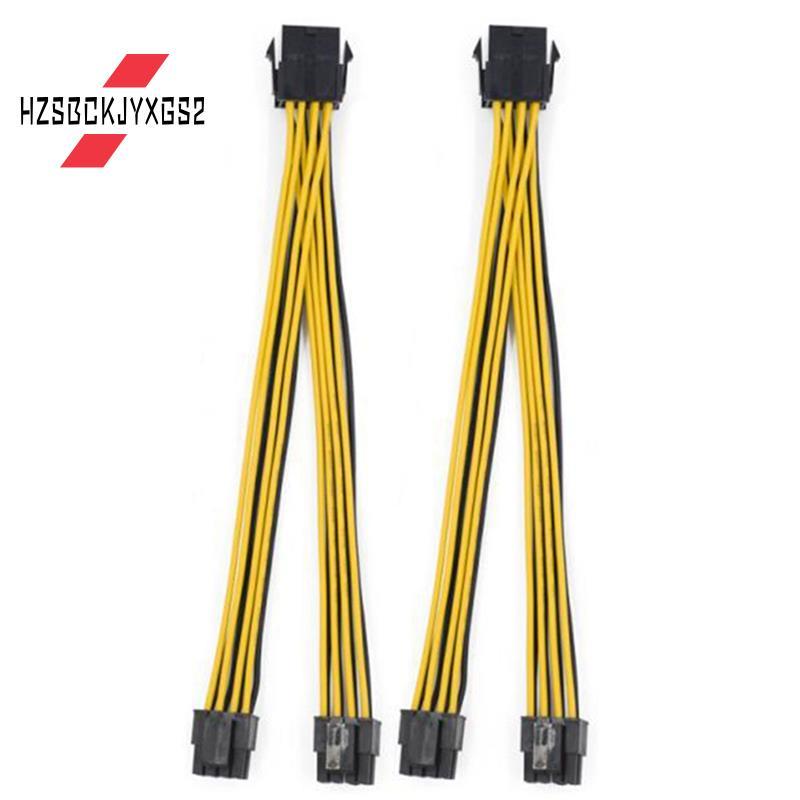 Hzsbckjyxgs22Pcs CPU 8Pin หญิง 1 ถึง 2 ชาย 4 + 4Pin Y Splitter แหล่งจ่ายไฟสายไฟ 18AWG 20 ซม.