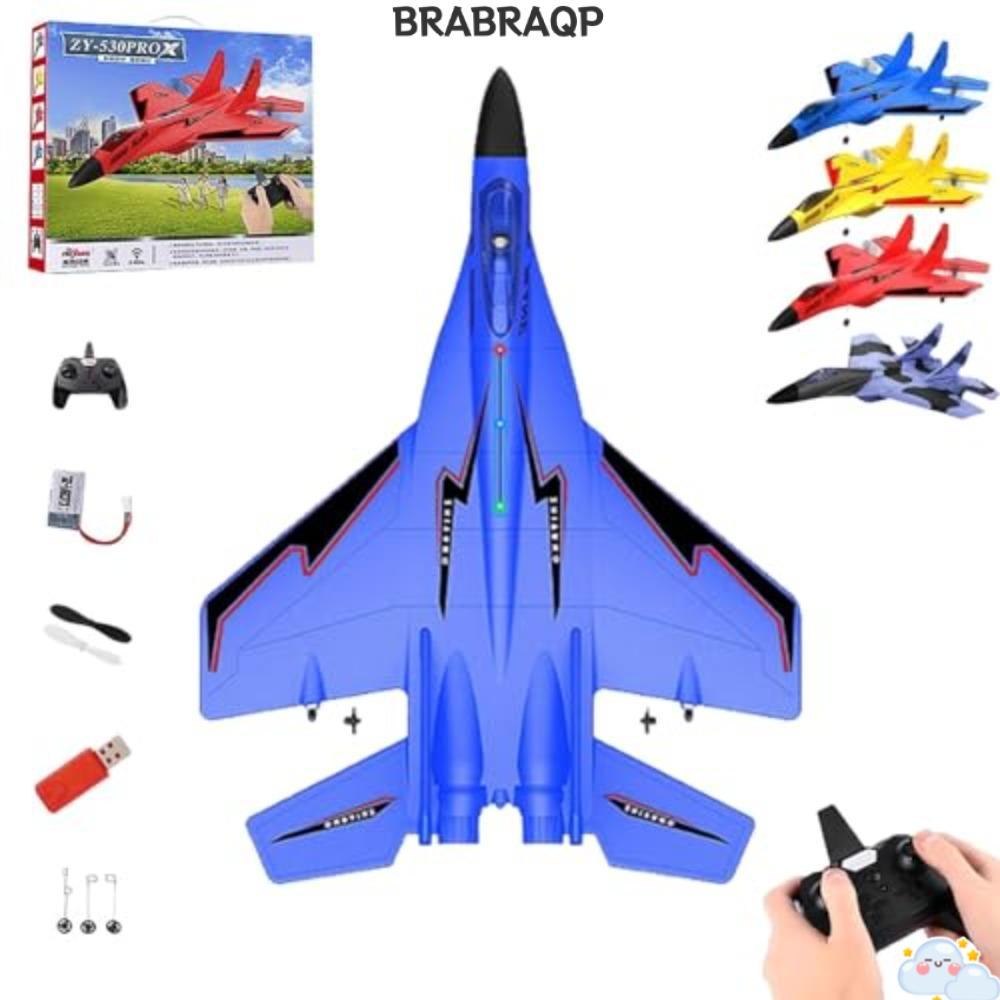 BRABRAA รีโมทคอนโทรล Fighter Jet, USB ชาร์จไฟฟ้า 2.4ghz Rc รีโมทคอนโทรล Fighter Plane, โฟมที่มีสีสัน
