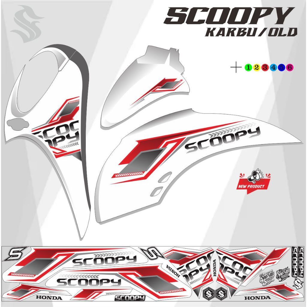 SCOOPY OLD STRIPING SCOOPY OLD SCOOPY CARBON SCOOPY STICKERS