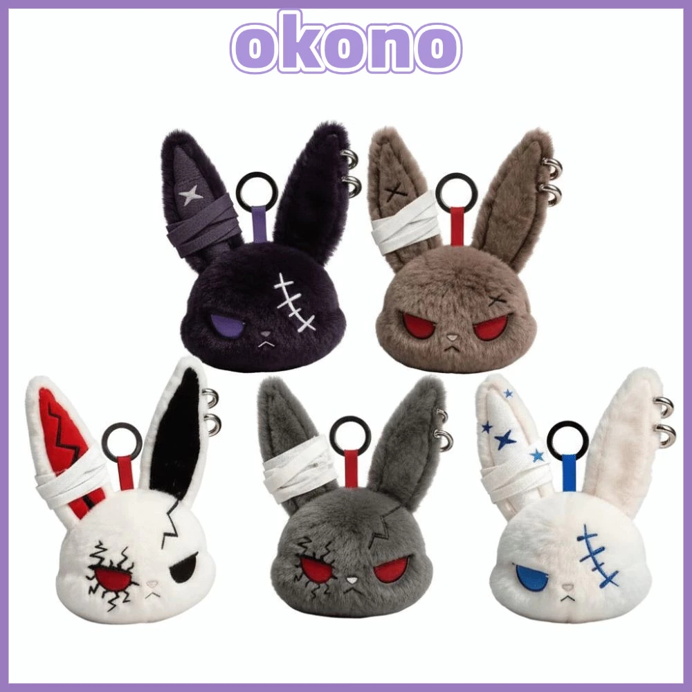 OKONO Dark Bunny ตุ๊กตาตุ๊กตา,ออกแบบน่ารักตุ๊กตากระต่าย,น่ารักสไตล์โกธิคปักเป็นมิตรกับผิวกระต่ายจี้กระเป๋าเป้สะพายหลัง
