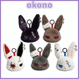 OKONO Dark Bunny ตุ๊กตาตุ๊กตา,ออกแบบน่ารักตุ๊กตากระต่าย,น่ารักสไตล์โกธิคปักเป็นมิตรกับผิวกระต่ายจี้กระเป๋าเป้สะพายหลัง