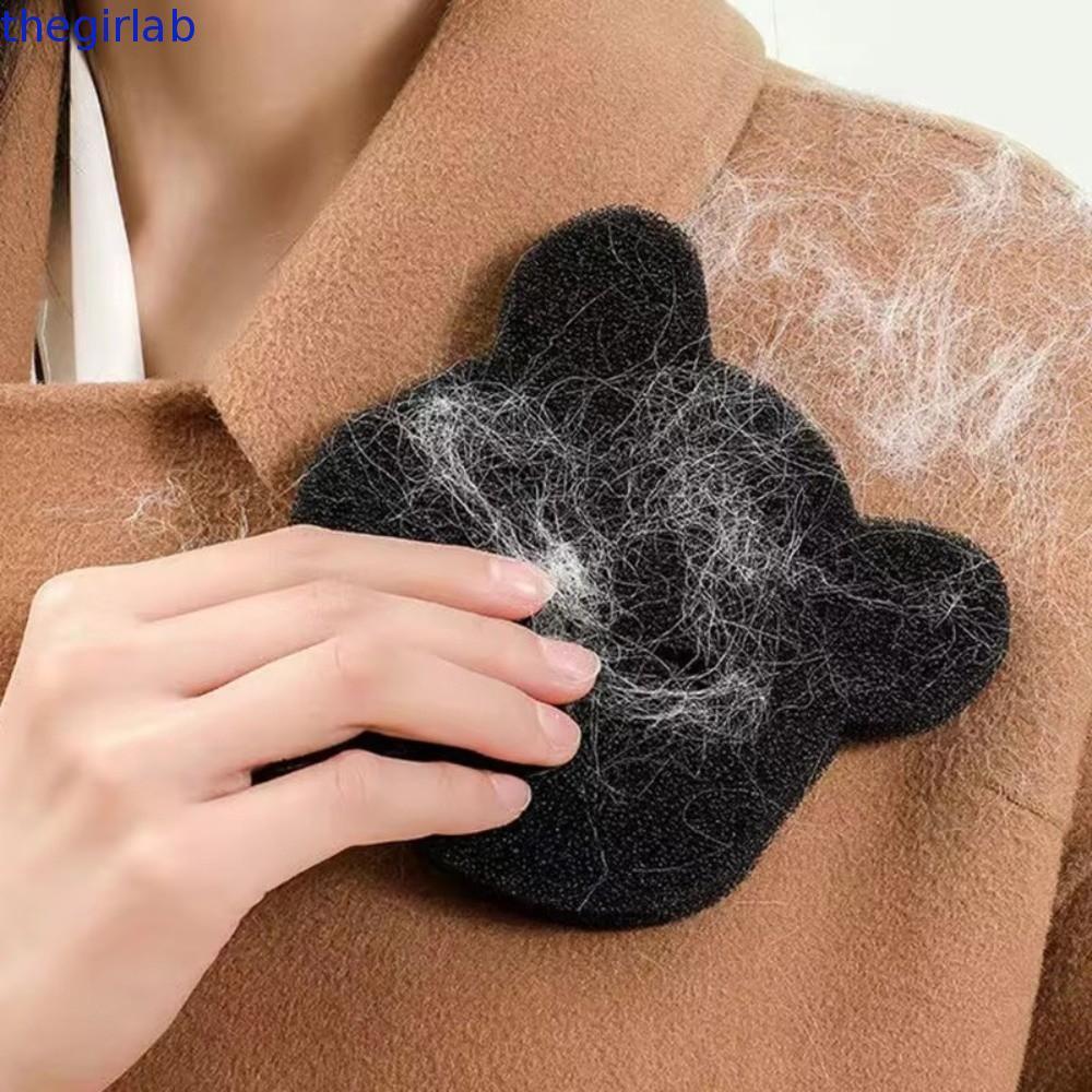 THEGIRLAB 4 ชิ้น Pet Hair Remover, Bear Shape Reusable Laundry Ball, Fur Remover ครัวเรือนสีดําเปียก