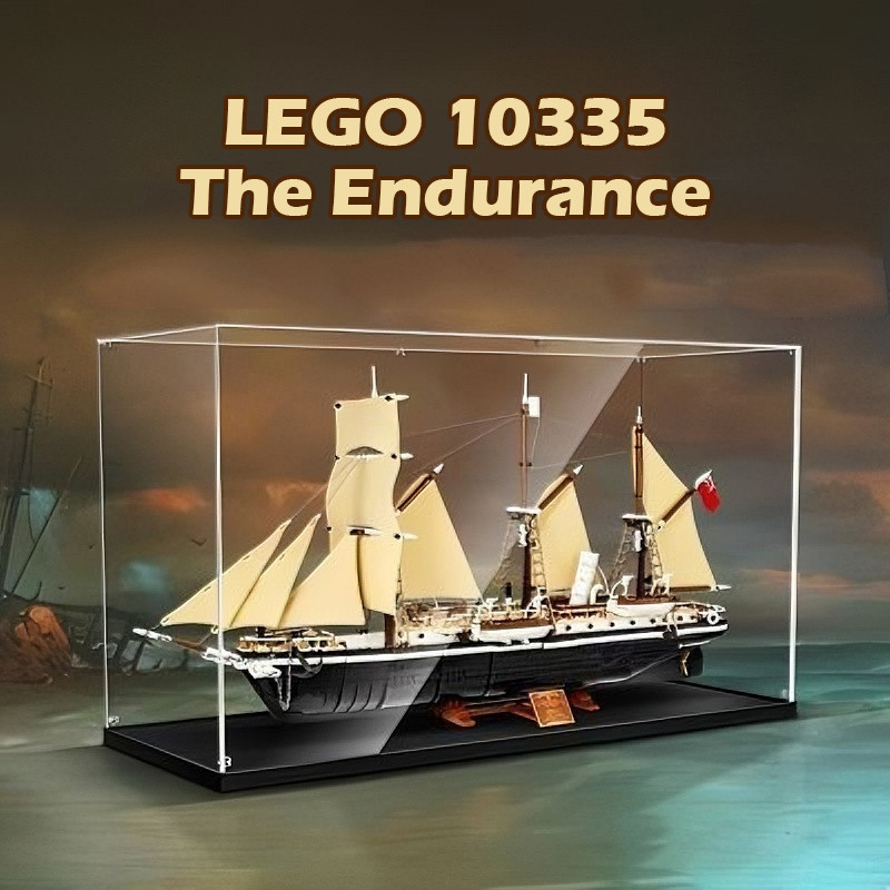 🚀 กล่องอะคริลิคใส ตู้โชว์กันฝุ่น Lego 10335 The Endurance เรือ สั่งตัดตามขนาด ใส่ Labubu
