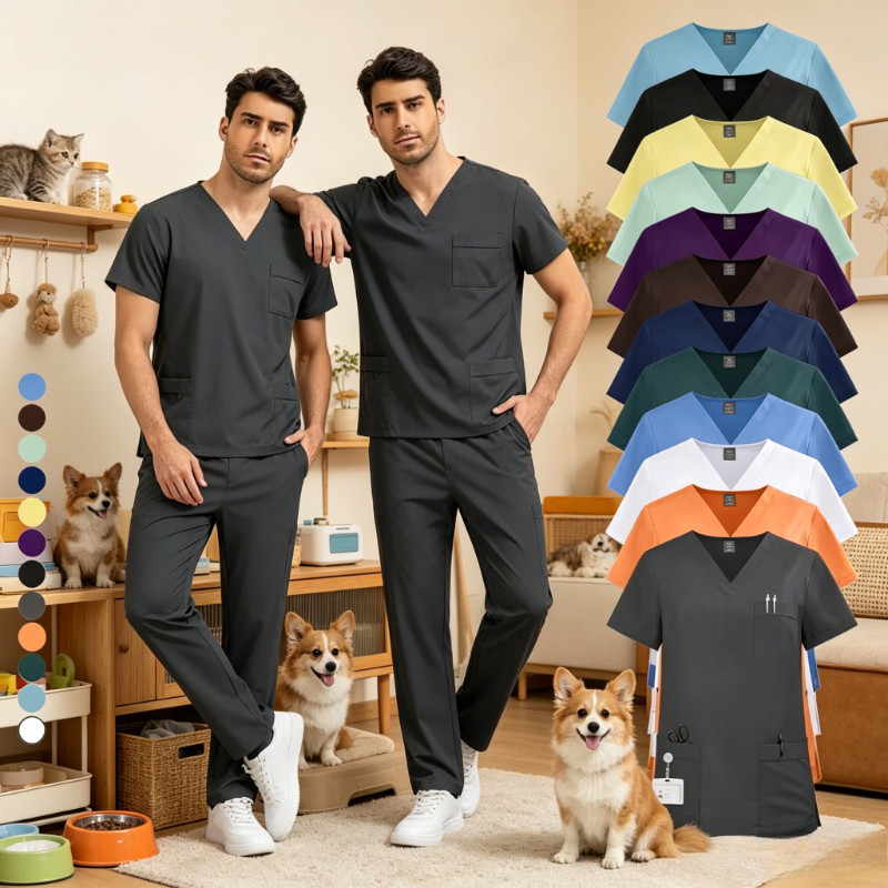 Dental Clinic Doctor Workwear Hospital Clinic Attire Mens Scrub Set Pet Grooming Vet