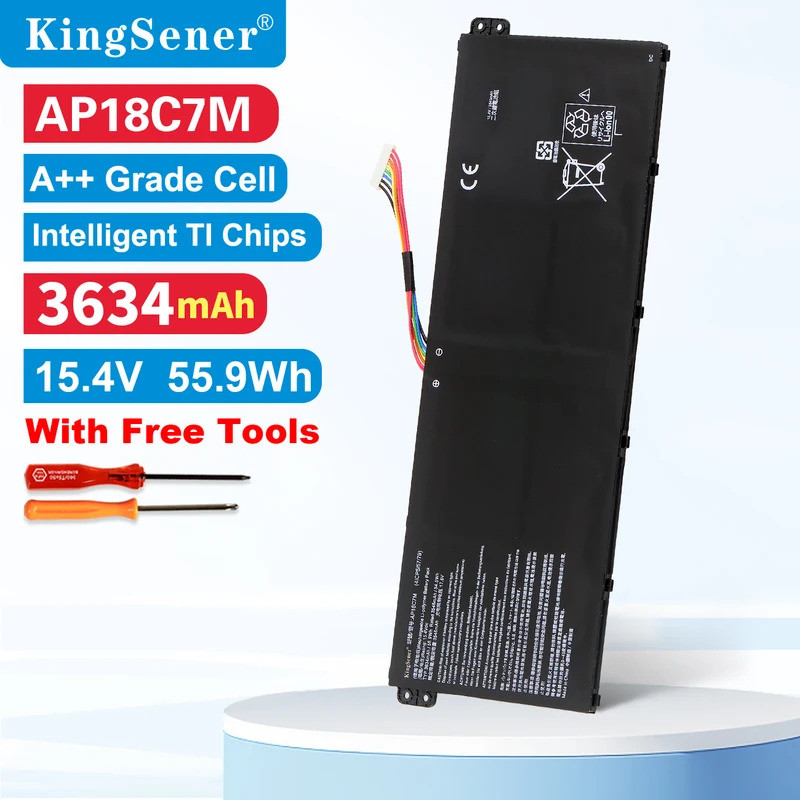 KingSener AP18C7M แบตเตอรี่แล็ปท็อปสําหรับ Acer Swift 5 SF514-54G SP513-54N SF313-52 Series 4ICP5/57