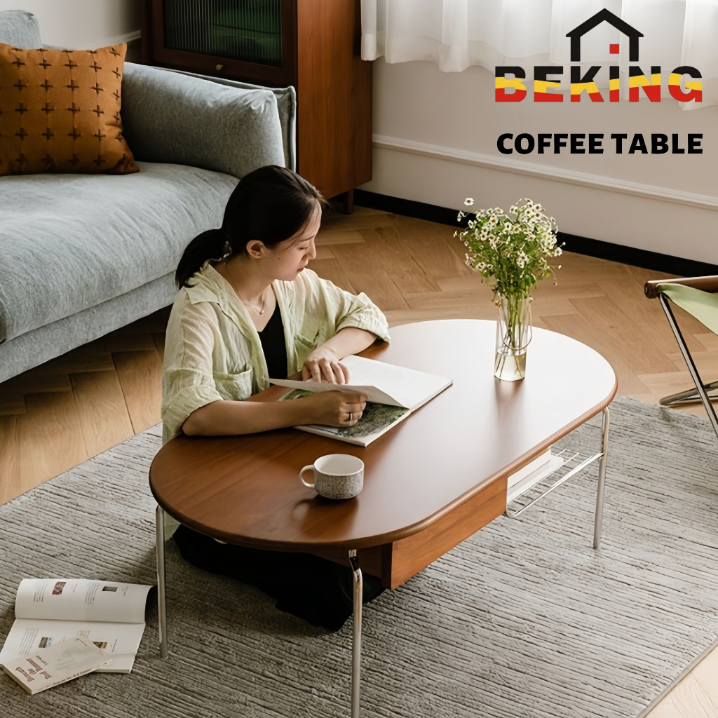 🚀 BEKING coffee table โต๊ะกาแฟ โต๊ะกาแฟญี่ปุ่น โต๊ะกาแฟไม้เนื้อแข็ง ขนาด: 120 ซม. * 60 ซม. * 43 ซม