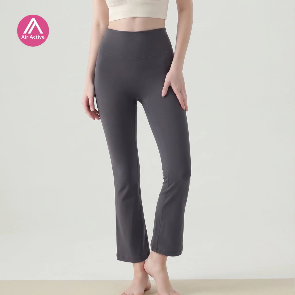 Airactive Leisure Casual Lycra Yoga Sports Pants Flared Pants Cool Fabric High Waist Hip-lifting Cropped Pants