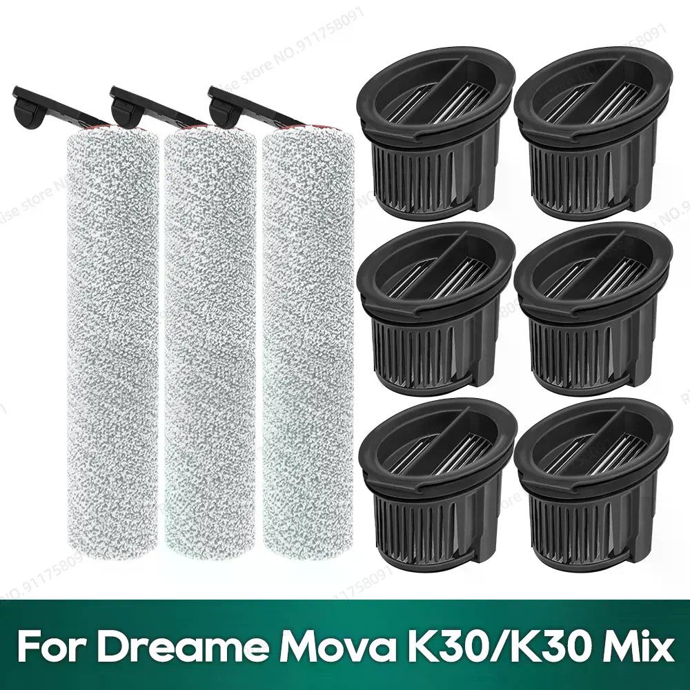 สําหรับ Dreame Mova K30 / K30 Mix Trouver K30 อุปกรณ์เสริมแปรงลูกกลิ้งตัวกรอง Hepa อะไหล่ทดแทน