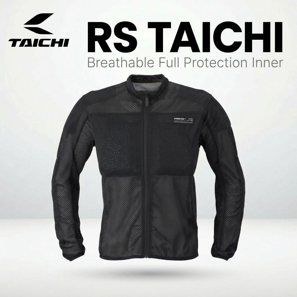 เสื้อการ์ดในบอดี้ RS Taichi ระบายอากาศ ทุกฤดู พร้อมการ์ดเต็มชุด สีดำ (TRV099) | RS Taichi All-Season