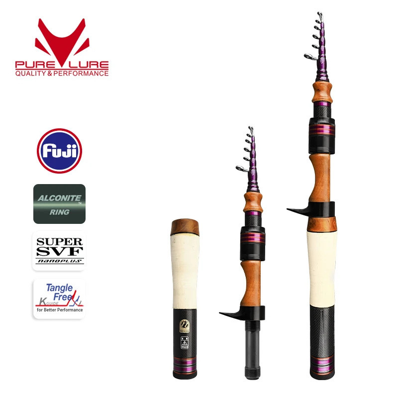 PURELURE 1.50 M XUL BFS Telescopic 5ft Travel Rod ปลาเทราท์ Spinning Casting Solid Tip Carbon Fishin