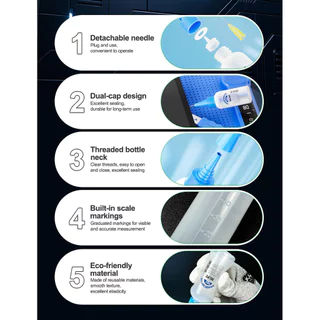 ขวดน้ำยา ใช้สำหรับซ่อมโทรศัพท์มือถือ RELIFE TB2 ขวดหยดน้ำยา ขวดฉีดน้ำยาแบบเข็ม ขวดน้ำยาซ่อมมือถือ ขวดหยดฟลักซ์ มีสเกล