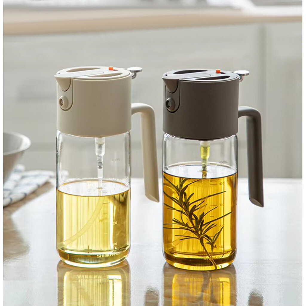 Omocha | ขวดสเปรย์น้ำมัน 550ML ขวดแก้วใส่น้ำมัน Spray & Pour Oil Bottle ขวดน้ำมันทำอาหาร