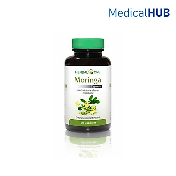 Herbal One Moringa อ้วยอันโอสถ อ้วยอัน มะรุมแคปซูล มะรุม ขนาด 100 แคปซูล 11646
