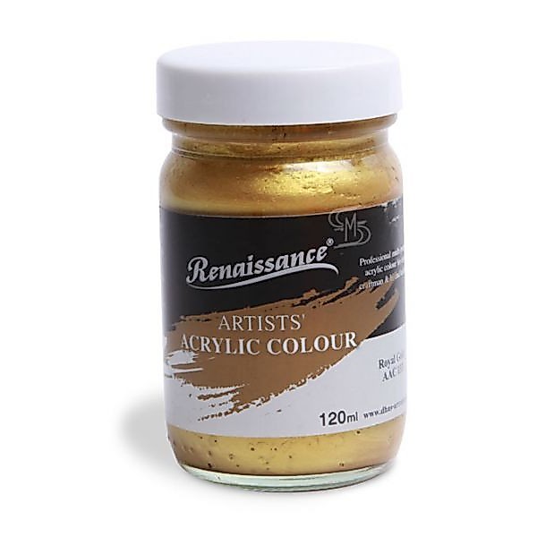 Renaissance Acrylic Color Royal Gold 133 I สีอะคริลิคขวดสีทอง ยี่ห้อเรนาซองซ์ ขนาด 60, 120, 240 มล.