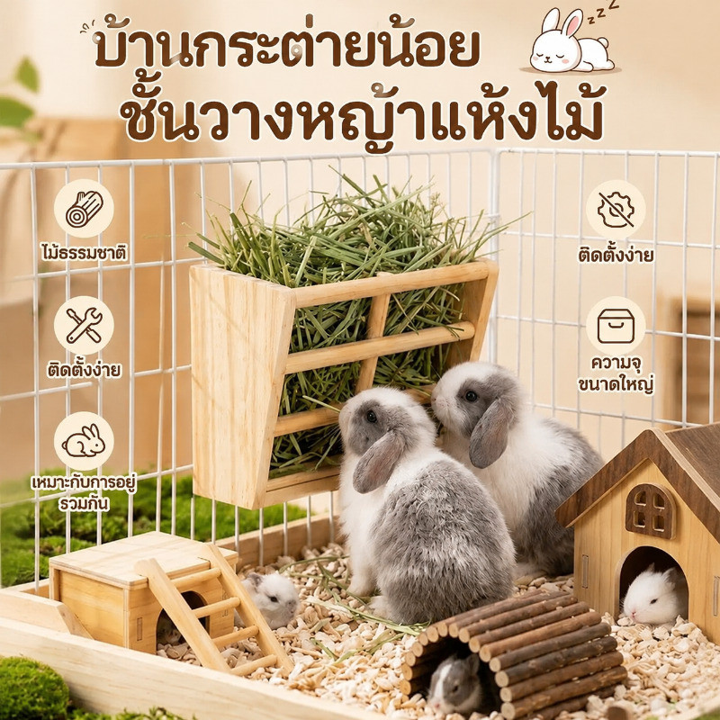 ที่ใส่หญ้ากระต่าย รางหญ้ากระต่าย ของใช้กระต่าย แข็งแรงทน กระต่ายหญ้าแห้งป้อน สำหรับกระต่าย/แกสบี้