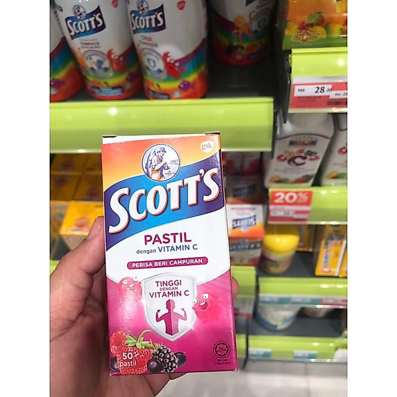 scott’s สำหรับเด็ก 50เม็ด/ขวด เคี้ยวนุ่ม อร่อย รสmix berry
