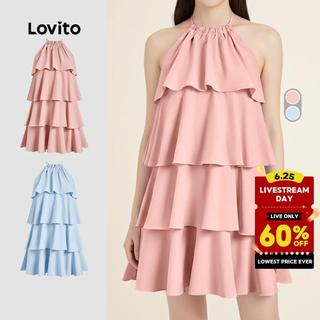 Lovito Women Elegant Dress Tiered Layer Spring/summer Dress L167LD033