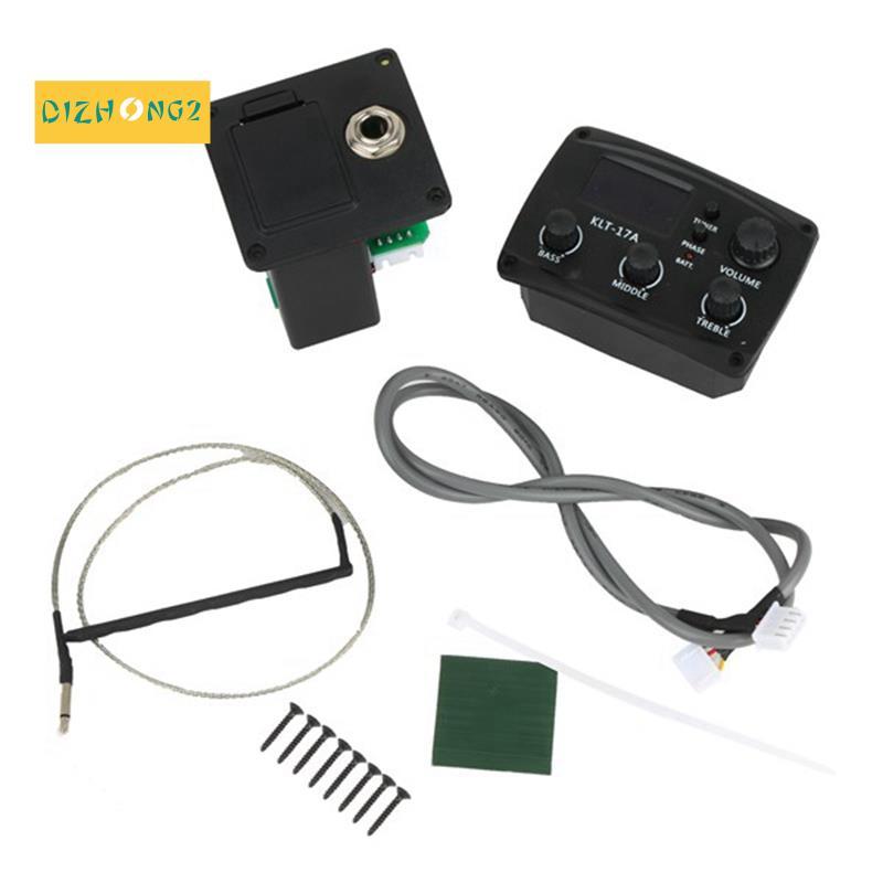 [dizhong2]-17A กีต้าร์โปร่ง EQ Preamp พร้อมจูนเนอร์พยากรณ์ดิจิตอล 3 Band EQ Equalizer พร้อมจูนเนอร์ก