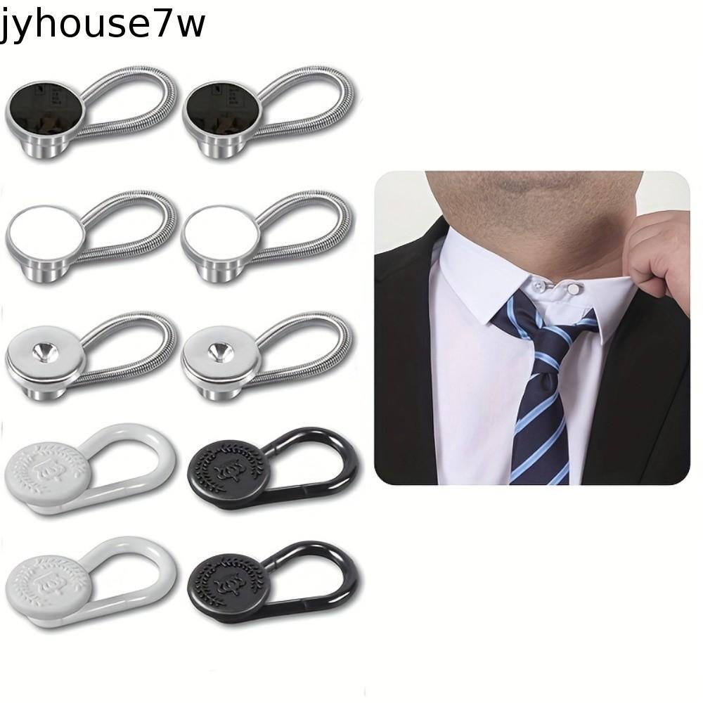 JYHOUSE 10pcs Collar Extenders, 10 ชิ้นชุดโลหะผสมฤดูใบไม้ผลิเสื้อปุ่ม Flex, คอขยายห่วงยืดหยุ่นไม่มีเ