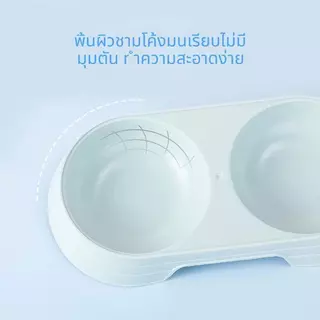 PETWELL ชามอาหารสัตว์เลี้ยง ชามอาหารแมว แบบ 2 หลุม ราคาถูก ใช้ใส่อาหารและน้ำ