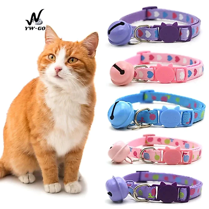 3สี (สองลาย) ปลอกคอแมว ปลอกคอสุนัข สีแคนดี้ สําหรับสัตว์เลี้ยง แมว สุนัข กระดิ่ง CW89