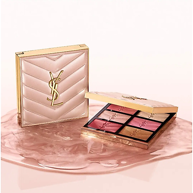 YSL Couture Face Palette Blush & Highlighter ในรุ่น Golden Oasis พาเลตต์บลัชและไฮไลต์ 6 สี ของแท้100% ป้ายไทย