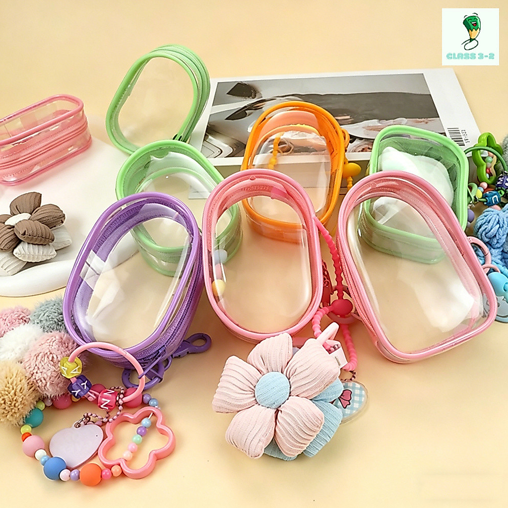 กระเป๋าพลาสติกใสใส่ตุ๊กตา กระเป๋าใส่ตุ๊กตา10cm แบบใส มีซิป สําหรับตกแต่ง DIY PVC，บับเบิ้ลมาร์ท, กระเป๋าดิสเพลย์