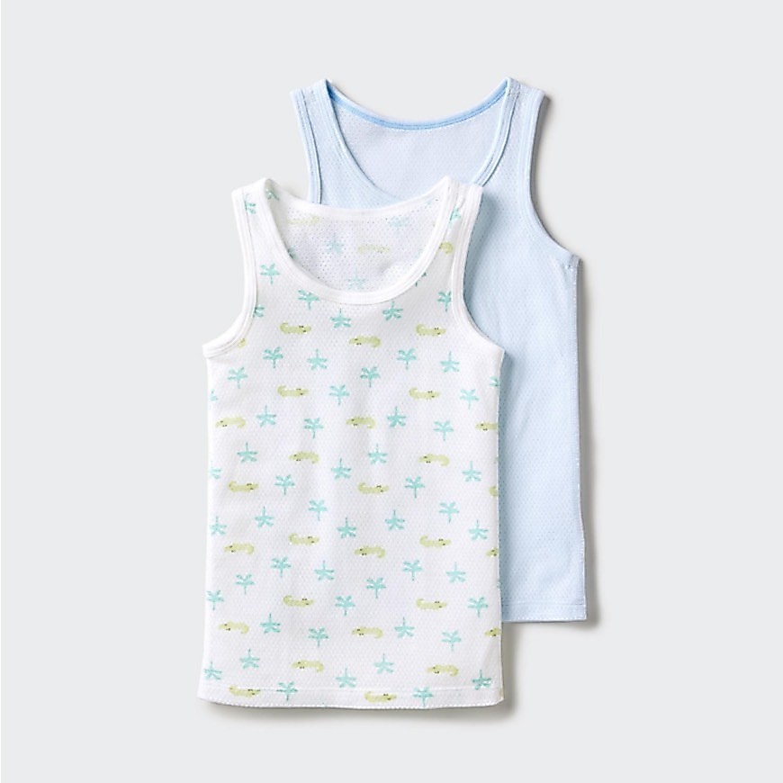 Uniqlo เสื้อกล้ามคอตตอล ตาข่าย 2 ชิ้น ไซด์ 80 - 110 ของแท้ ใหม่ พร้อมส่ง