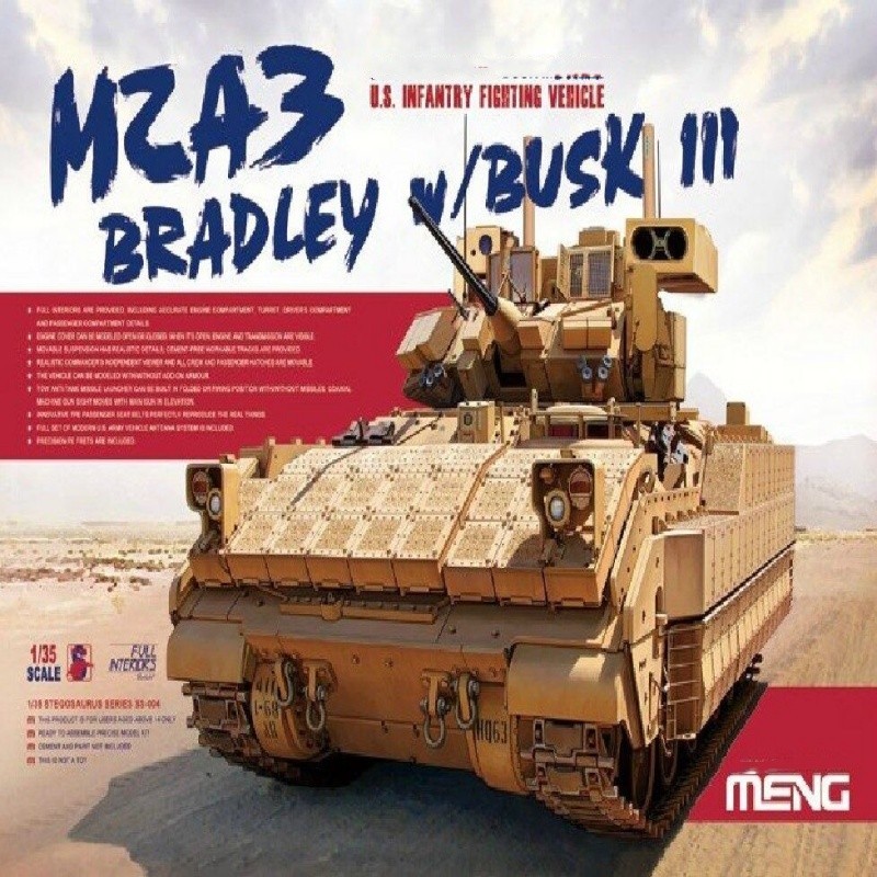 Meng Model SS-004 1/35 US รถต่อสู้ Infantry M2A3 Bradley พร้อมBUSK III