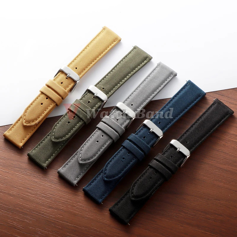Sailcloth สําหรับ Omega ของแท้ Sailcloth นาฬิกา Premium สองด้านไนลอน Quick Release สร้อยข้อมือ 20 มม