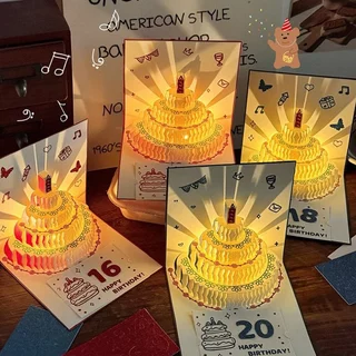 ของขวัญวันเกิดกล่องเงินสดดึงกล่องเซอร์ไพรส์ DIY เพลงแสง Popup เค้กผู้ถือเงิน Party ของขวัญ