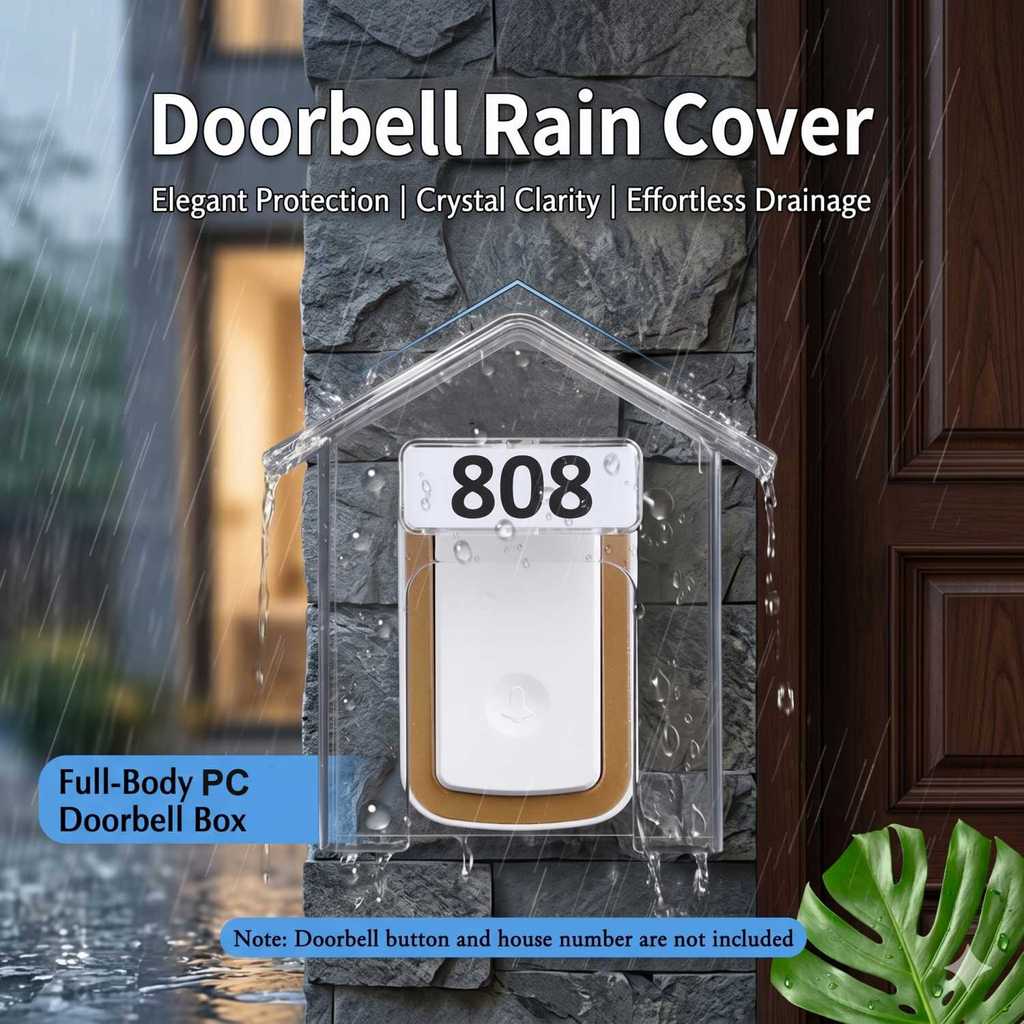 EMILEE Doorbell Rain Cover PC Home Doorbell ฝาครอบป้องกัน - E95