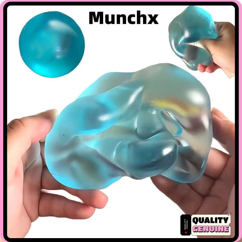 MUNCHX ของเล่นบีบ, สีฟ้าโปร่งใสวัสดุนุ่ม Anti Stress Sensory Fidgets, ความเครียดบรรเทาช้า Resilience จําลอง Sensory โปร่งใส Blue Maltose สําหรับงานปาร์ตี้โปรดปราน