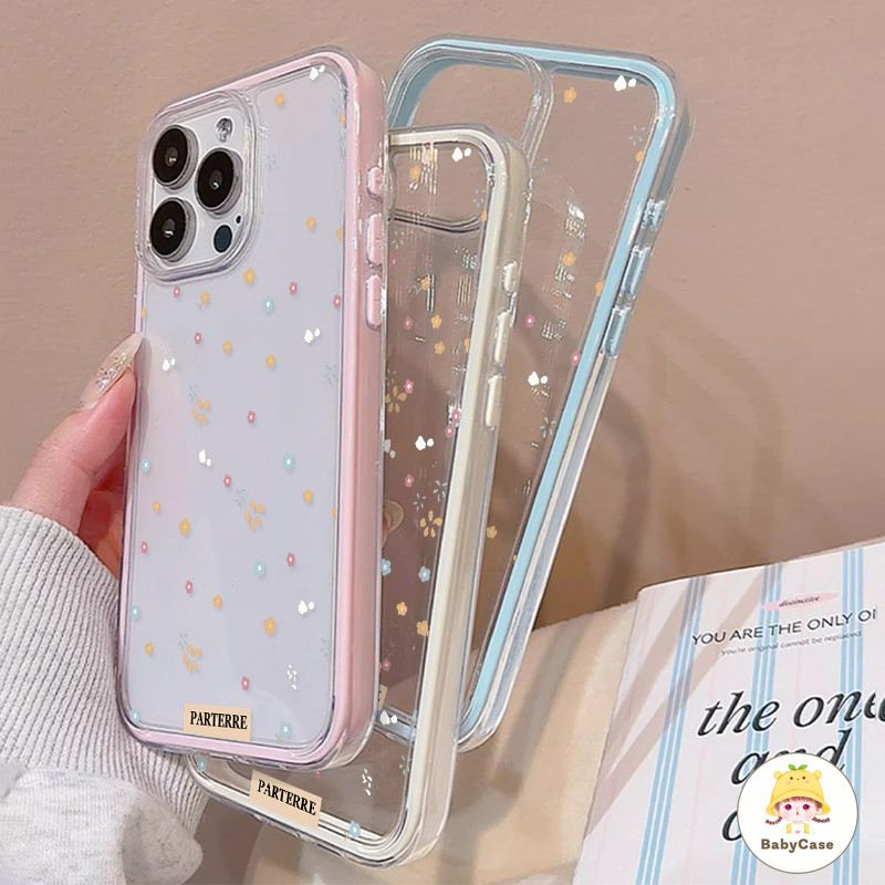 เปลือกโทรศัพท์โปร่งใสลายดอกไม้สีสันสดใส เคสไอโฟน 16 สำหรับ iPhone15 12 11 11 14 13 Pro Max 16 15 14 Plus 13 15 16 14 Pro