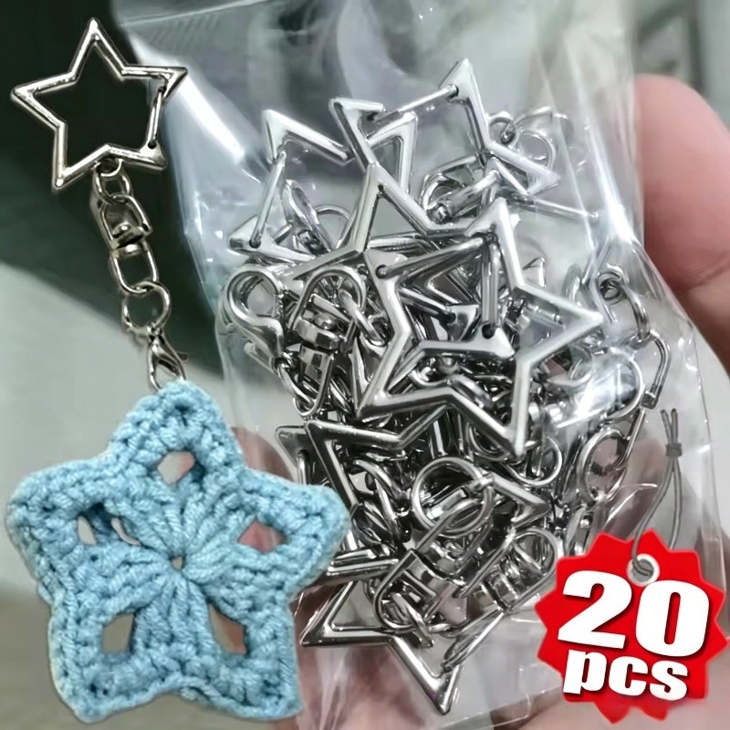 5-20 ชิ้น Five Point Star Lobster Clasps - สําหรับ DIY Craft Making - Silver Spring Clasp พวงกุญแจ - พวงกุญแจพร้อมหัวเข็มขัดแขวน