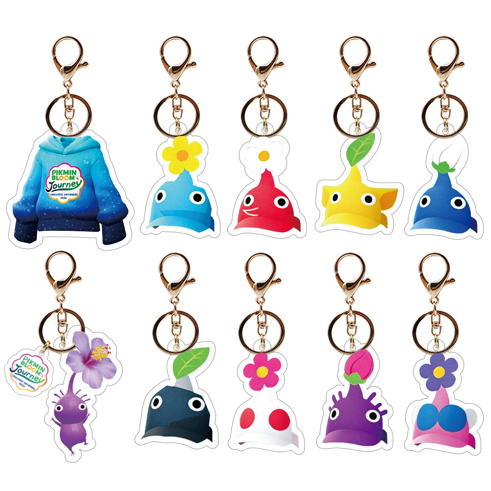 Pikmin Bloom Journey Series Key แหวน Pikmin Sun Hat Series พวงกุญแจจี้อะคริลิค Charm Exclusive Mii เ
