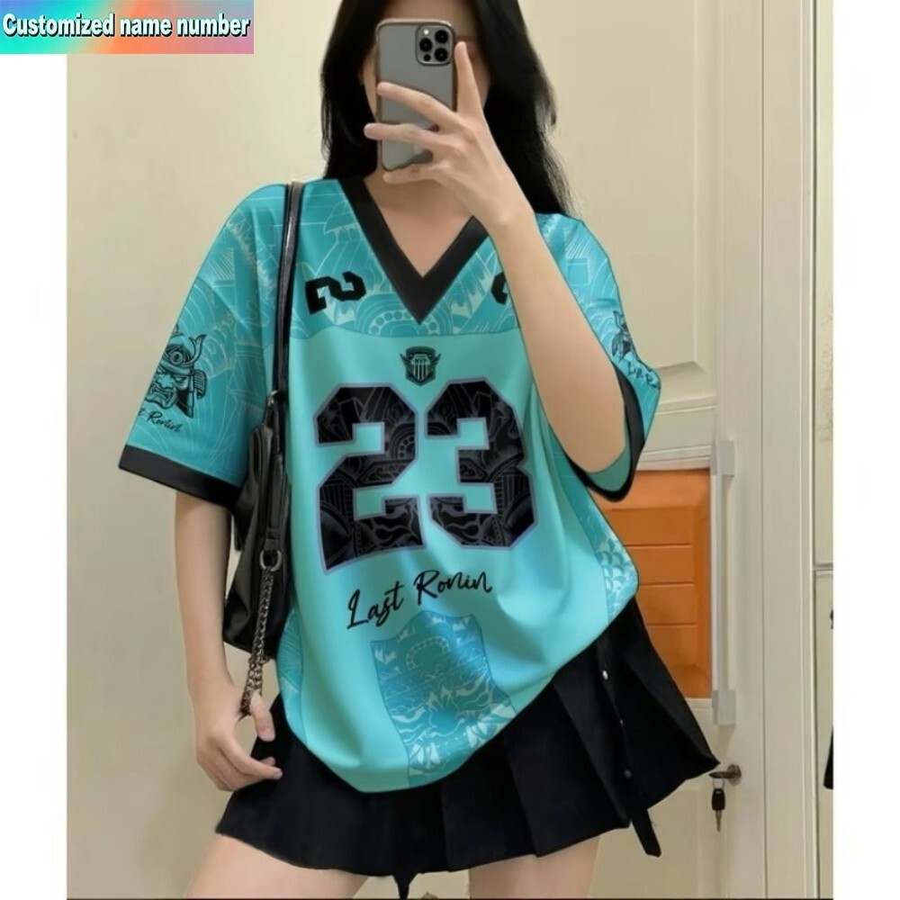 [Jersey Customization Of Name Number]Oversize American Womens Style No. 23เสื้อระเหิด-ฤดูร้อนแฟชั่นค
