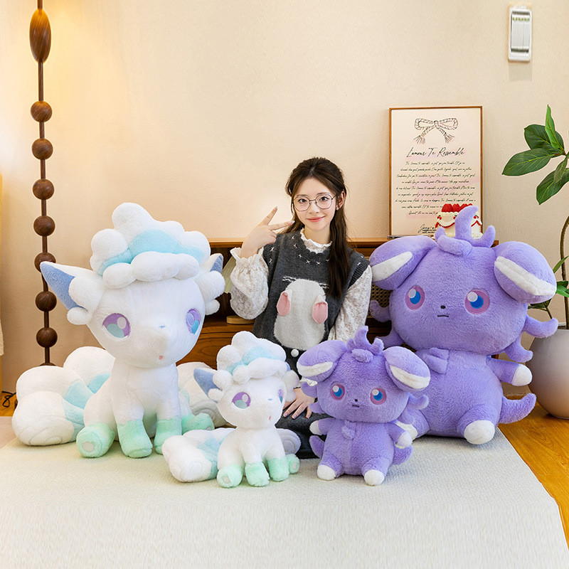 Pokemon Miaomiao ของเล่นตุ๊กตา Pokémon ตุ๊กตา Pokemon Alola Ice Fire ตุ๊กตาหกหาง