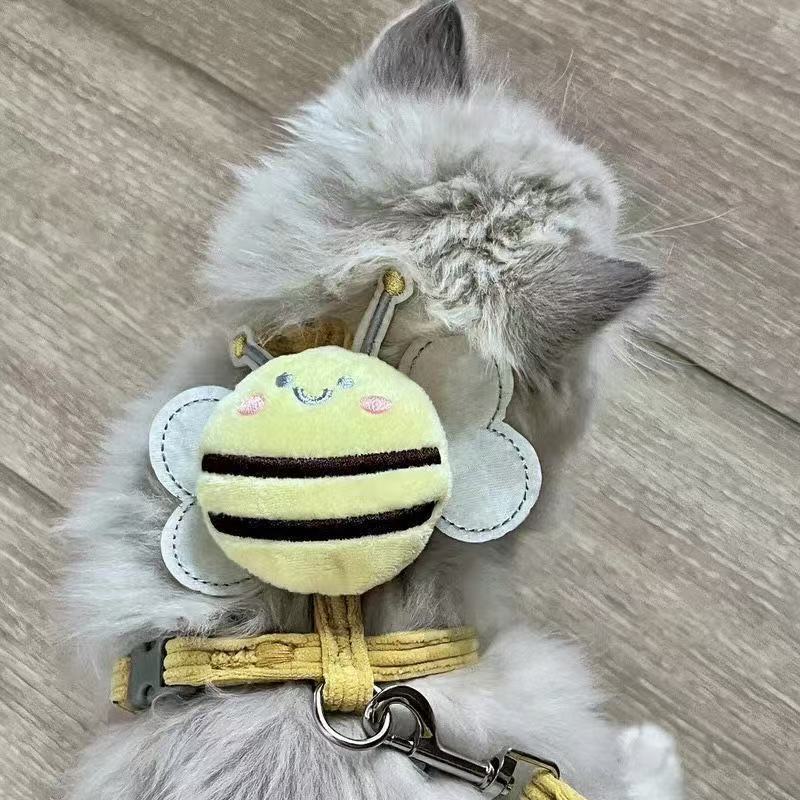สายจูง Bee Cat Anti-shedding ปรับ I-Shaped สัตว์เลี้ยงขนาดเล็กเฉพาะ Cat Villa Cat Villa Cat Villa